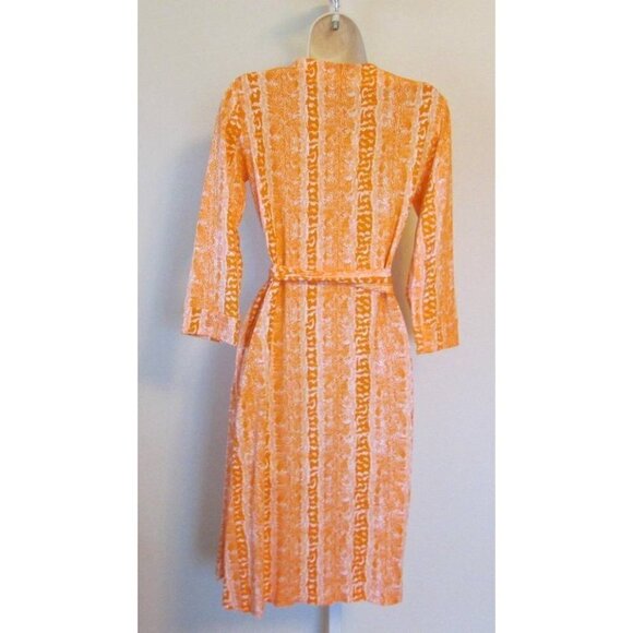 DVF Diane von Furstenberg New Julian two Oasis Snake Orange wrap dress white 0 - Picture 3 of 4